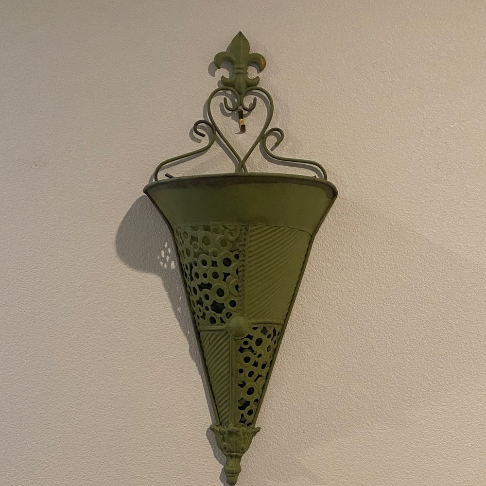 Green Decorative Wall Sconce Planter - Home Accents